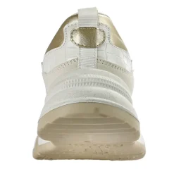 Baskets, Sneakers|STREET LIFE Baskets Plateforme Femme Blanc Et Dore