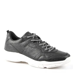 Baskets, Sneakers|GIRL TIME Baskets Sneakers Bi-Matieres Noir