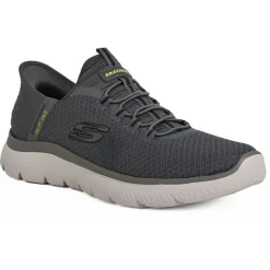 Baskets, Sneakers|SKECHERS Baskets Sneakers Homme Gris Hands Free Slip-Ins Summits