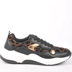 Baskets, Sneakers|GIRL TIME Baskets Sneakers Motif Leopard Noir