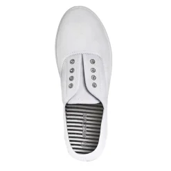 Baskets, Sneakers|STREET LIFE Baskets Tennis Femme En Toile Blanche Avec Strass