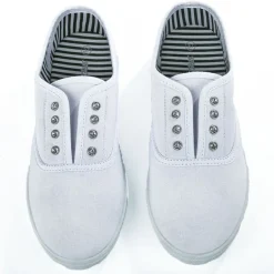 Baskets, Sneakers|STREET LIFE Baskets Tennis Femme En Toile Blanche Avec Strass