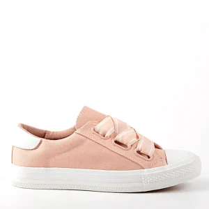 Baskets, Sneakers|GIRL TIME Baskets Tennis Toile Avec Lacets Fantaisies Rose