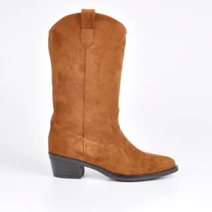 Bottes, Cuissardes|VICE VERSA Bottes A Talons Style Western Camel
