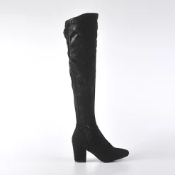Bottes, Cuissardes|VICE VERSA Bottes Cuissardes Avec Effet Reptile Noir
