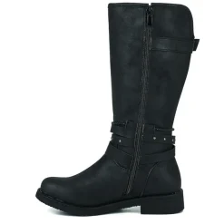Bottes, Cuissardes|VICE VERSA Bottes Plates Femme Noir Fourrees