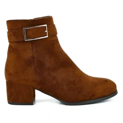 Boots, Bottines|VICE VERSA Bottines A Talon Femme Camel A Boucle