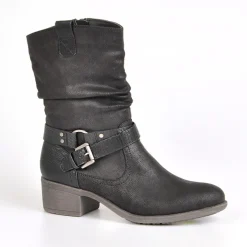 Boots, Bottines|VICE VERSA Bottines A Talons Avec Boucles Metalliques Noir