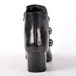 Boots, Bottines|TIPO ALTO Bottines A Talons Avec Boutons Fantaisies Noir