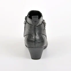 Chaussures Confort|SCALINA Bottines A Talons Avec Boucles Metalliques Noir