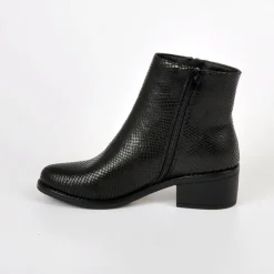 Boots, Bottines|VICE VERSA Bottines A Talons Avec Effet Reptile Noir