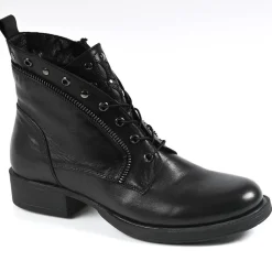 Boots, Bottines|TIPO ALTO Bottines A Talons Avec Lacets Elastiques Noir
