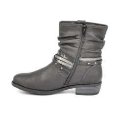 Chaussures Confort|SCALINA Bottines A Talons Avec Petits Clous Noir