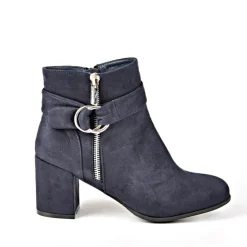 Boots, Bottines|VICE VERSA Bottines A Talons Avec Zip Decoratif Bleu Marine