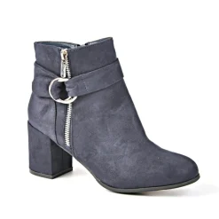 Boots, Bottines|VICE VERSA Bottines A Talons Avec Zip Decoratif Bleu Marine