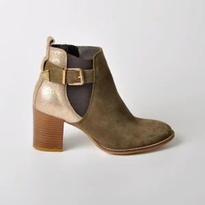 Boots, Bottines|TIPO ALTO Bottines A Talons Bi-Matieres Kaki