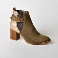 Boots, Bottines|TIPO ALTO Bottines A Talons Bi-Matieres Kaki