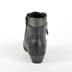 Chaussures Confort|SCALINA Bottines A Talons Bi-Matieres Noir