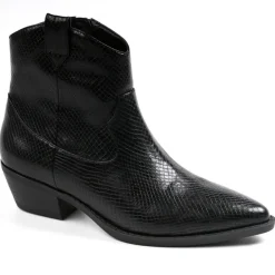Boots, Bottines|VICE VERSA Bottines A Talons Femme Avec Effet Reptile Noir
