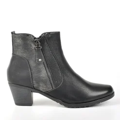 Chaussures Confort|SCALINA Bottines A Talons Femme Avec Zip Decoratif Noir