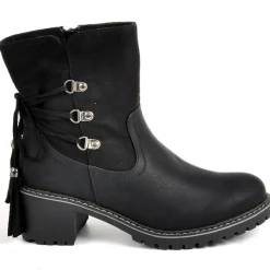 Boots, Bottines|OUTSHOES Bottines A Talons Femme Avec Pampilles Noir