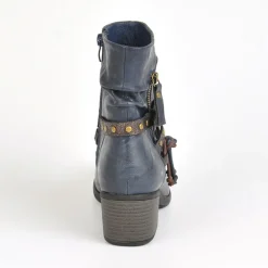 Boots, Bottines|VICE VERSA Bottines A Talons Femme Avec Boucle Bleu Marine