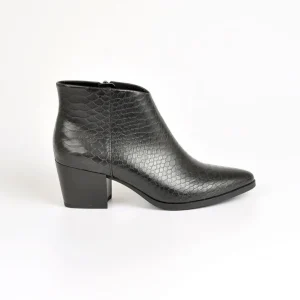 Boots, Bottines|VICE VERSA Bottines A Talons Femme Avec Effet Croco Noir