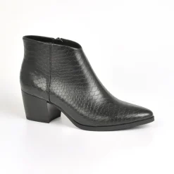 Boots, Bottines|VICE VERSA Bottines A Talons Femme Avec Effet Croco Noir