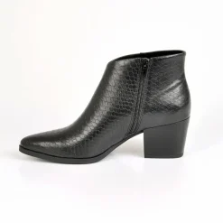 Boots, Bottines|VICE VERSA Bottines A Talons Femme Avec Effet Croco Noir