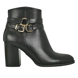 Boots, Bottines|MASCARA Bottines A Talons Femme Noir Avec Boucles Dorees