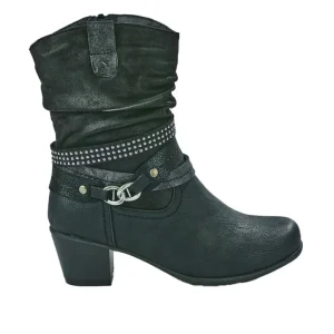 Chaussures Confort|SCALINA Bottines A Talons Femme Noir