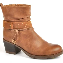 Boots, Bottines|VICE VERSA Bottines A Talons Femme Camel