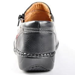 Chaussures Confort|LADY CONFORT Bottines A Talons Motifs Fleurs Noir