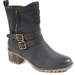 Chaussures Confort|RELIFE Bottines A Talons Bleu Marine