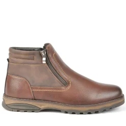 Boots, Bottines|OUTSHOES Bottines Avec Zip Pratique Sur Le Cote Marron