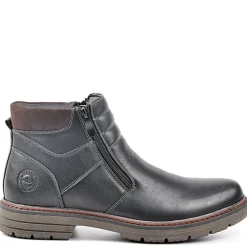 Boots, Bottines|OUTSHOES Bottines Avec Zip Pratique Sur Le Cote Compagnie Noir