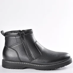 Boots, Bottines|OUTSHOES Bottines Avec Zip Pratique Sur Le Cote Compagnie Noir