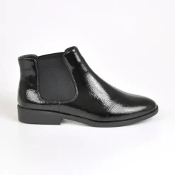 Boots, Bottines|VICE VERSA Bottines Chelsea Femme Vernis Noir A Elastiques