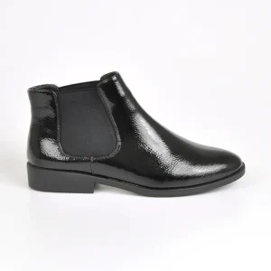 Boots, Bottines|VICE VERSA Bottines Chelsea Femme Vernis Noir A Elastiques