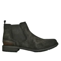 Boots, Bottines|FORTUNATO Bottines Chelsea Homme Noir Semelle Crantee