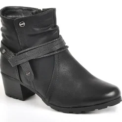 Chaussures Confort|SCALINA Bottines Femme A Talons Noir