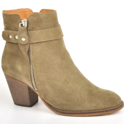 Boots, Bottines|TIPO ALTO Bottines Femme A Talons Style Western Kaki