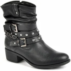 Boots, Bottines|VICE VERSA Bottines Femme Avec Petits Clous Noir