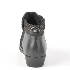 Chaussures Confort|LADY CONFORT Bottines Femme Compensees Avec Zip Sur Le Cote Confort Noir