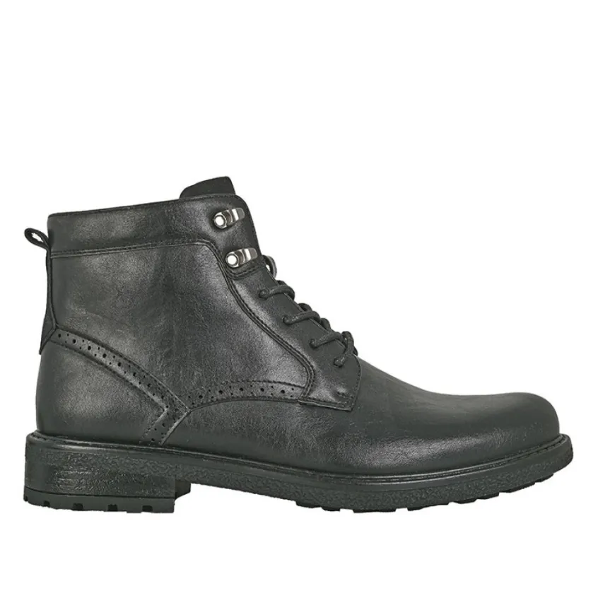 Boots, Bottines|FORTUNATO Bottines Montantes Homme Noir A Lacets