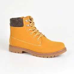 Boots, Bottines|OUTSHOES Bottines Plates Avec Col Contrastant Camel