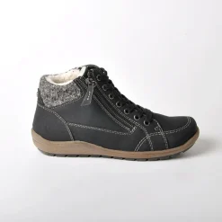 Chaussures Confort|SCALINA Bottines Plates Avec Col Tricot Noir