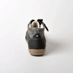 Chaussures Confort|SCALINA Bottines Plates Avec Col Tricot Noir