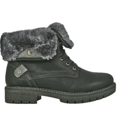 Boots, Bottines|OUTSHOES Bottines Plates Avec Col Fausse Fourrure Noir