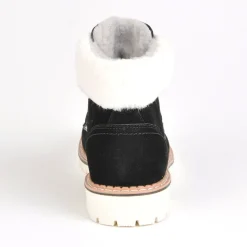 Boots, Bottines|OUTSHOES Bottines Plates Avec Col Fausse Fourrure Noir